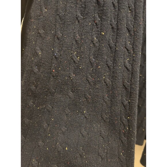 Kim Rogers Navy Blue Speckled Long Open Front Cable Knit Cardigan Women Size XL - Picture 2 of 5